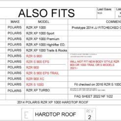 Trail Armor Polaris Rzr Series Hard Top Roof