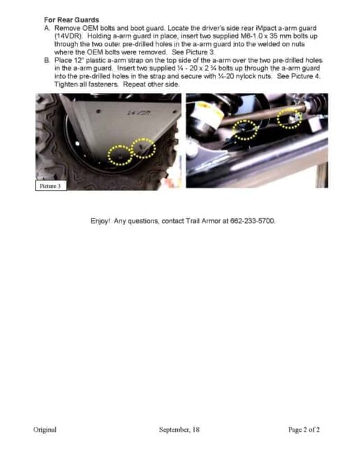Trail Armor Yamaha Viking A Arm Guards Front And Rear Set