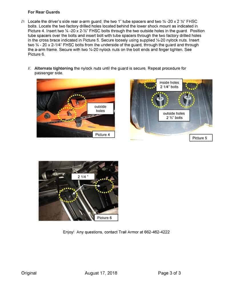 Trail Armor Polaris Ranger Xp 1000 A Arm Guards, 18 -20 Models