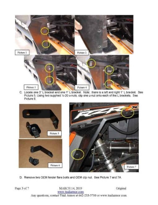 Trail Armor Polaris Rzr Xp Series Mud Flap Fender Extensions, Super Wide Edition