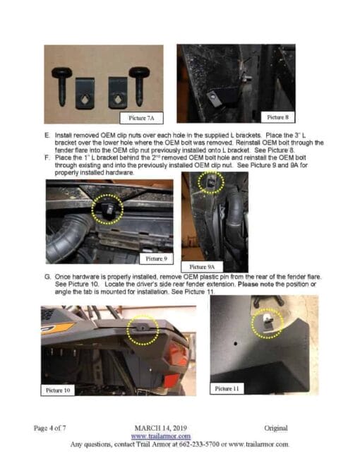 Trail Armor Polaris Rzr Xp Series Mud Flap Fender Extensions, Super Wide Edition