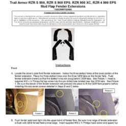 Trail Armor Polaris Rzr S Series Mud Flap Fender Extensions