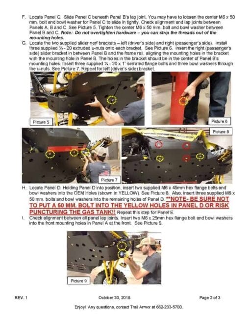 Trail Armor Yamaha Yxz Skid Plate With Integrated Sliders