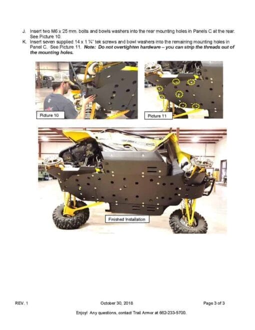Trail Armor Yamaha Yxz Skid Plate With Integrated Sliders