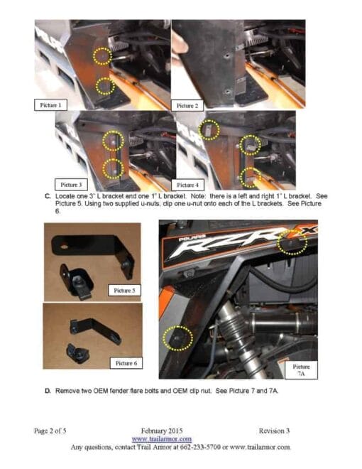 Trail Armor Polaris Rzr Xp Mud Flap Fender Extensions, 14 - 18 Full Set