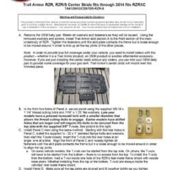 Trail Armor Polaris Rzr 800 Center Skid Plate