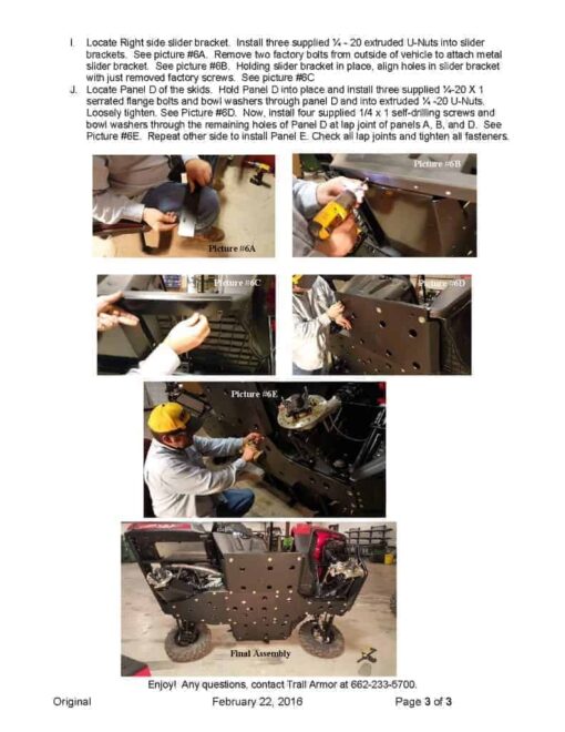 Trail Armor Polaris Ranger 570 Full Size Skid Plates With Sliders