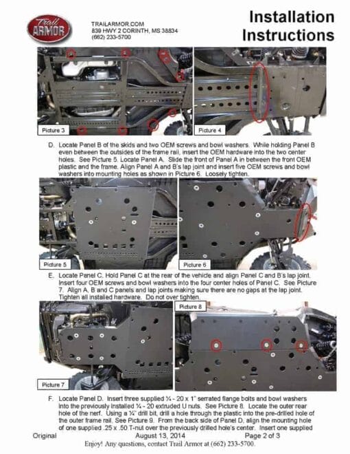 Trail Armor Can-am Commander Chassis Plate With Integrated Sliders
