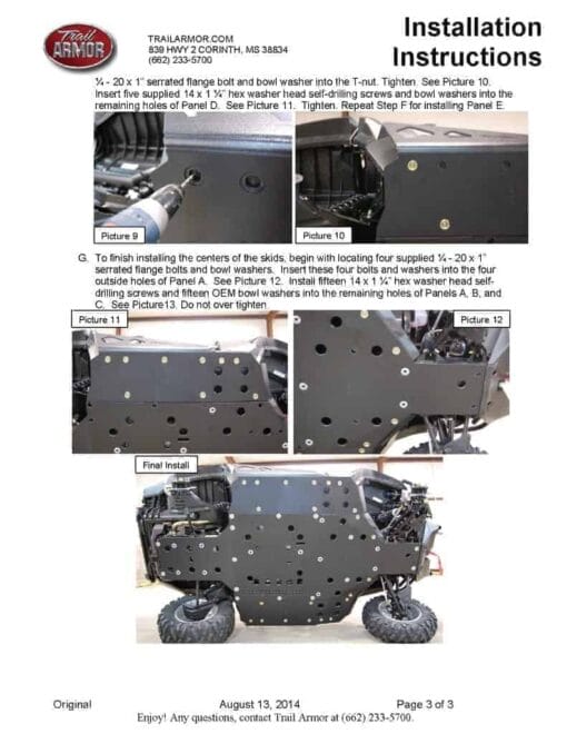 Trail Armor Can-am Commander Chassis Plate With Integrated Sliders