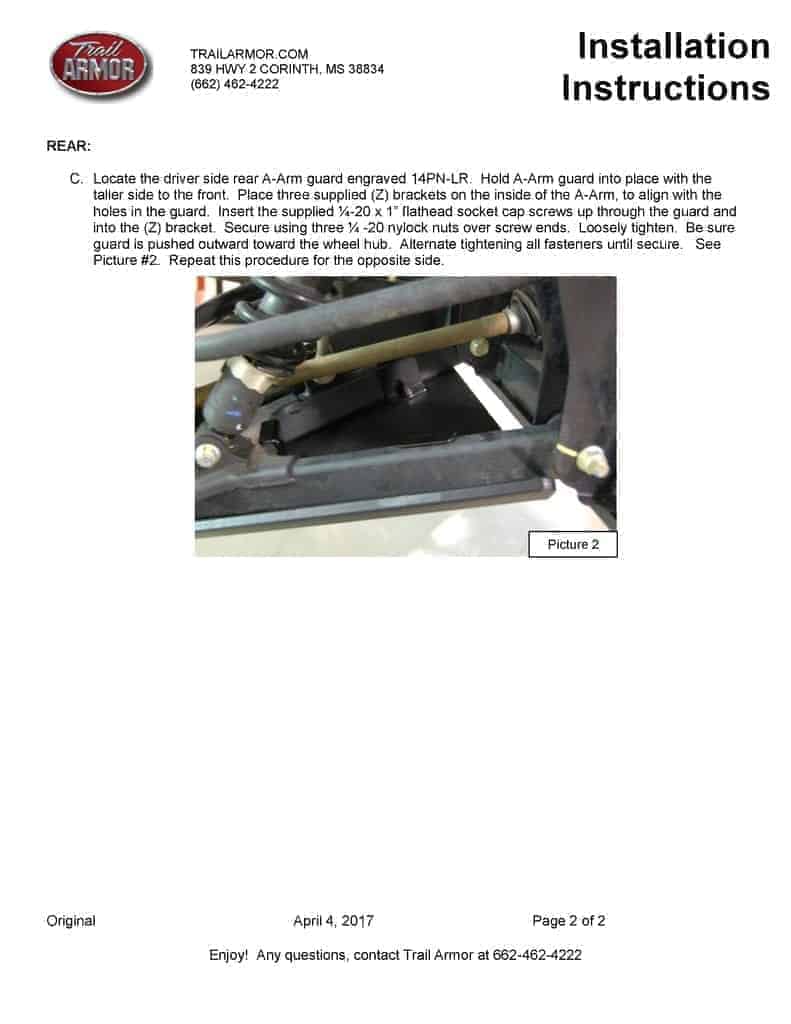 Trail Armor Honda Pioneer 700 A Arm Guards - 14/16 Models