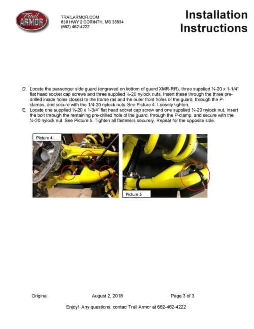 Trail Armor Can-am Defender A Arm Guards, Arched Edition