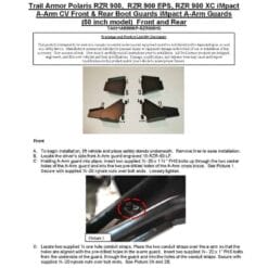 Trail Armor Polaris Rzr 900 A Arm Guards, Front And Rear Set