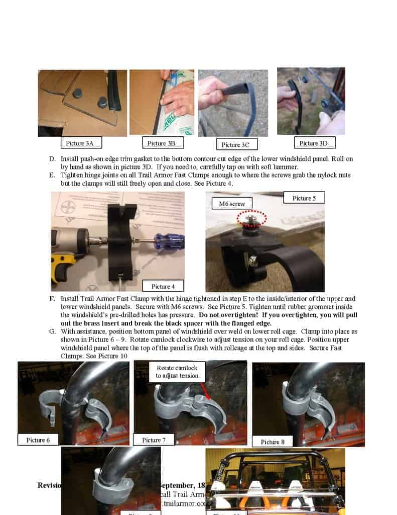 Trail Armor Polaris Rzr 570 Windshield, Rzr Xp 900 Windshield