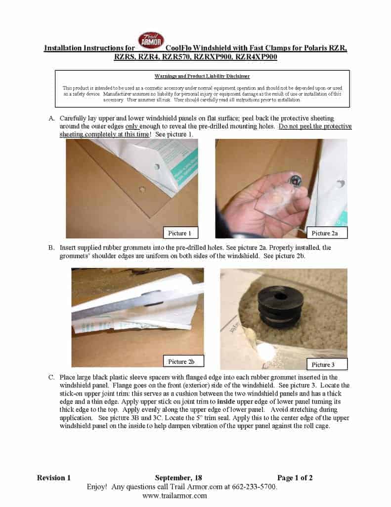 Trail Armor Polaris Rzr 570 Windshield, Rzr Xp 900 Windshield