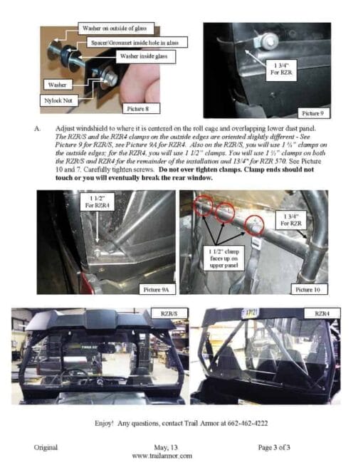 Trail Armor Polaris Rzr Rear Window Dust Shield Kit