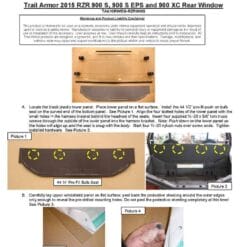 Trail Armor Polaris Rzr 900/1000 Rear Window, S Models Dust Shield