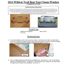 Trail Armor Artic Cat Wildcat Rear Window Dust Seal