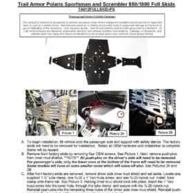 Trail Armor Polaris Sportsman/scrambler Full Skid Plate