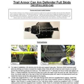 Trail Armor Can-am Defender Skid Plate, Full Coverage