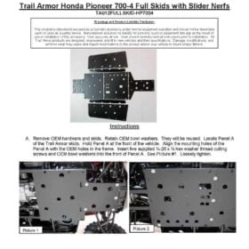 Trail Armor Honda Pioneer 700-4 Full Skid Plate