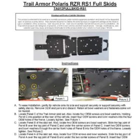 Trail Armor Polaris Rzr Rs1 Skid Plate, Full Protection