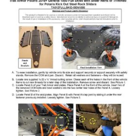 Trail Armor Polaris General 1000 Skid Plate, General Xp Skid Plate