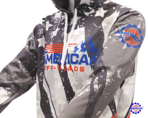 American Off-roads Hoodie, Pull Over Fitted Performance