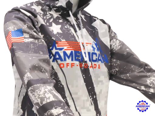 American Off-roads Hoodie, Pull Over Fitted Performance