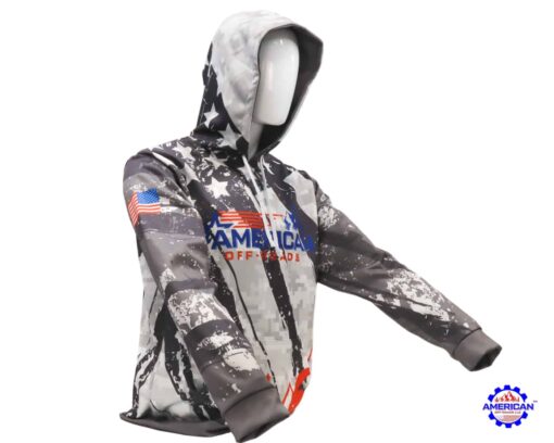 American Off-roads Hoodie, Pull Over Fitted Performance