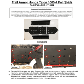 Trail Armor Honda Talon 1000-4 Full Skid Plate