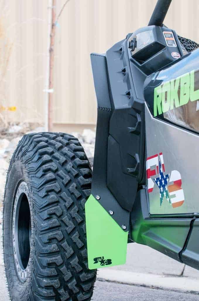 Rokblokz Can-am Maverick X3 Fender Extensions, Mud Flaps/brp Fenders Installed