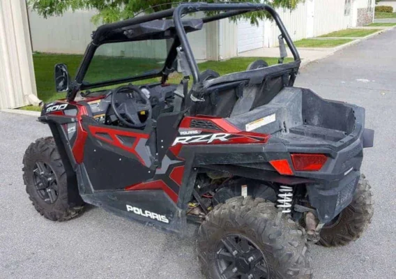 Polaris RZR S 900 & RZR S 1000 2015-2019 Mud Flaps / Fender Extensions, Front & Rear Grey