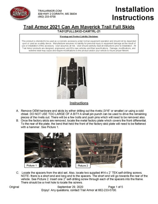 Trail Armor Can-am Maverick Skid Plate, Commander Skid Plate