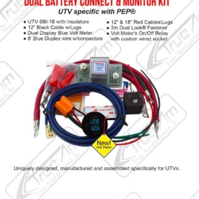 True Amalgamated Utv Dual Battery Wiring Kit, Smart Isolator With Meter