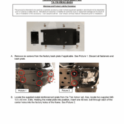 Trail Armor Yamaha Wolverine Rmax Bash Plate, Front Protection