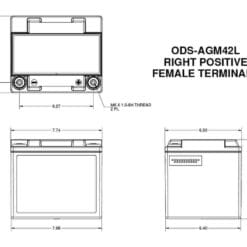 Odyssey Pc1200 Extreme Series Battery, Ods-agm 42