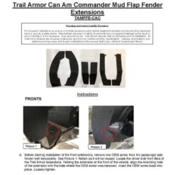 Trail Armor Can-am Commander Fender Extensions, Mud Flaps
