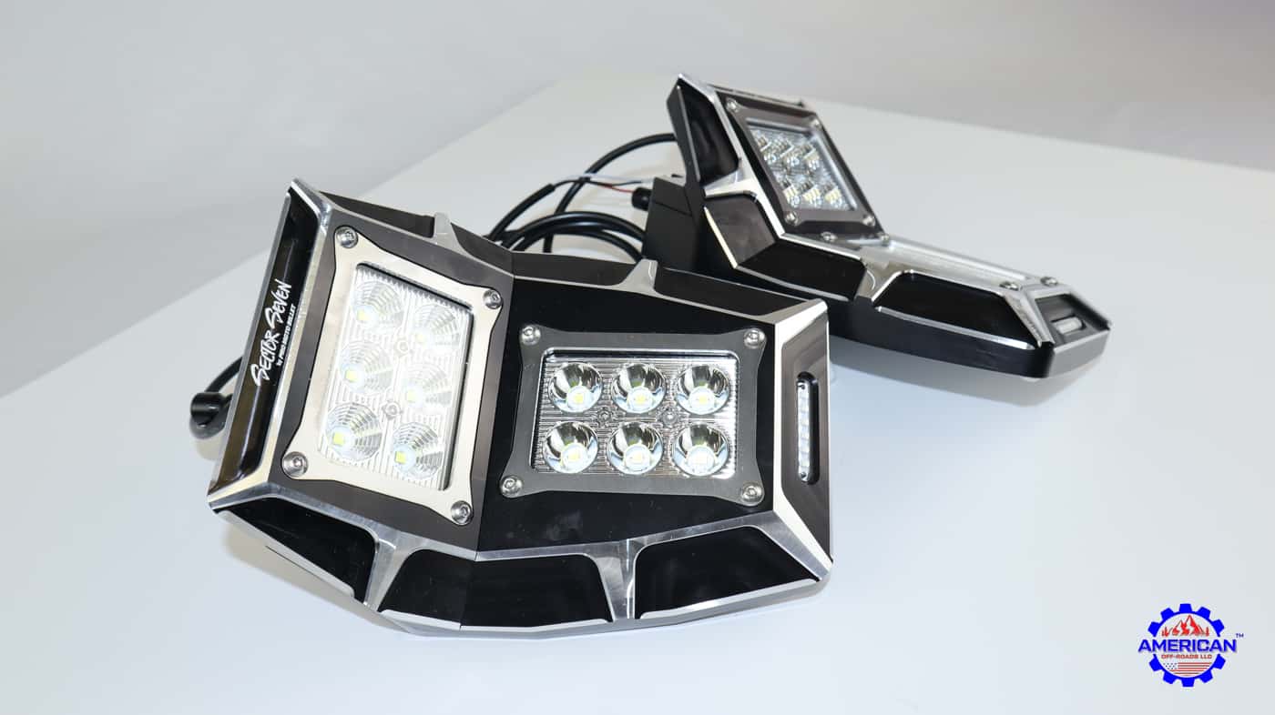 Sector Seven Sawtooth Utv Led Lighted Mirrors, Amber Marker