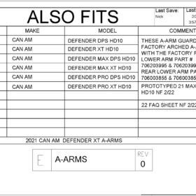 Trail Armor Can-am Defender A Arm Guards, Updated Arched Edition