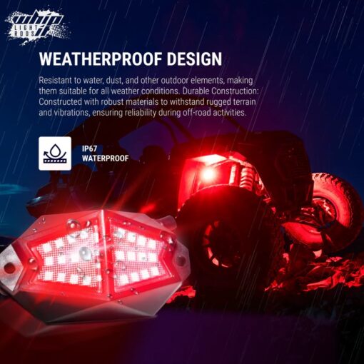 Whipit Utv/atv Rock Lights, 210 Degrees Of Coverage