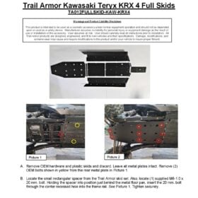 Trail Armor Kawasaki Krx 4 1000 Skid Plate With Integrated Rock Sliders