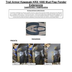 Trail Armor Kawasaki Krx 4 1000 Mud Flaps, Fender Extensions