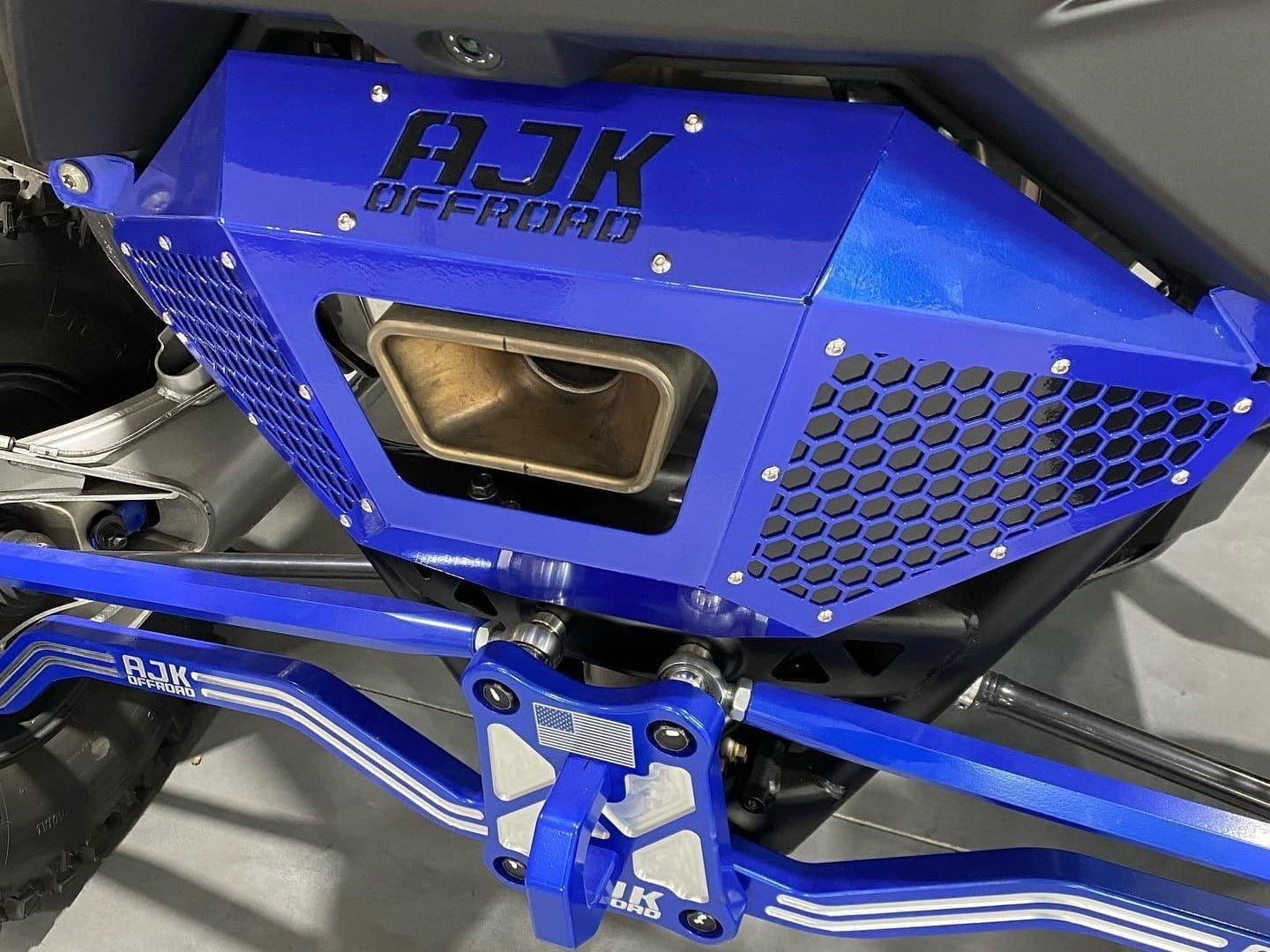 Ajk Offroad Polaris Rzr Pro R Muffler Cover, 2 Tone Meshed