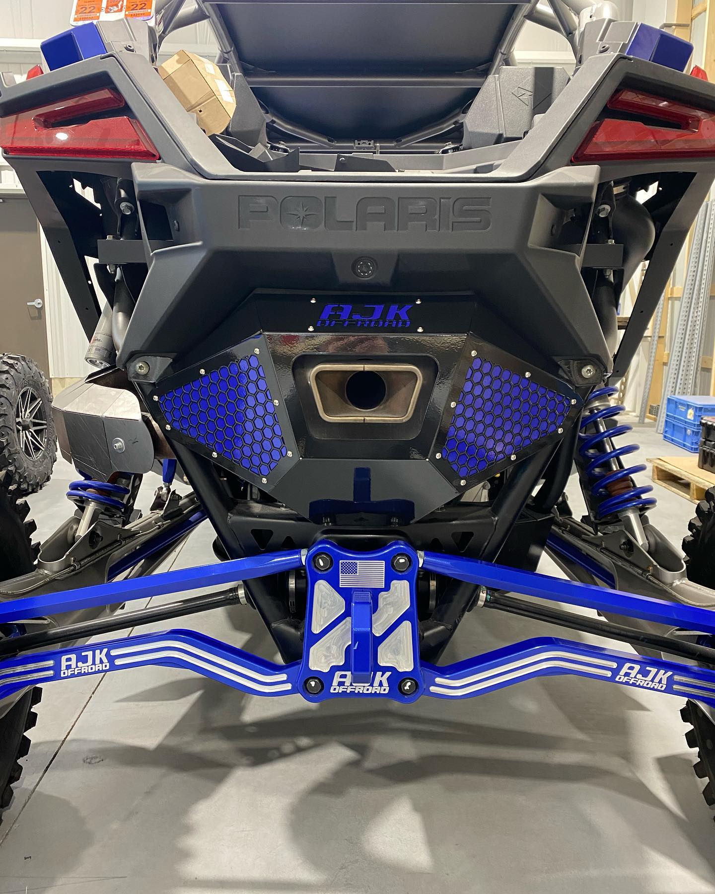 Ajk Offroad Polaris Rzr Pro R Muffler Cover, 2 Tone Meshed