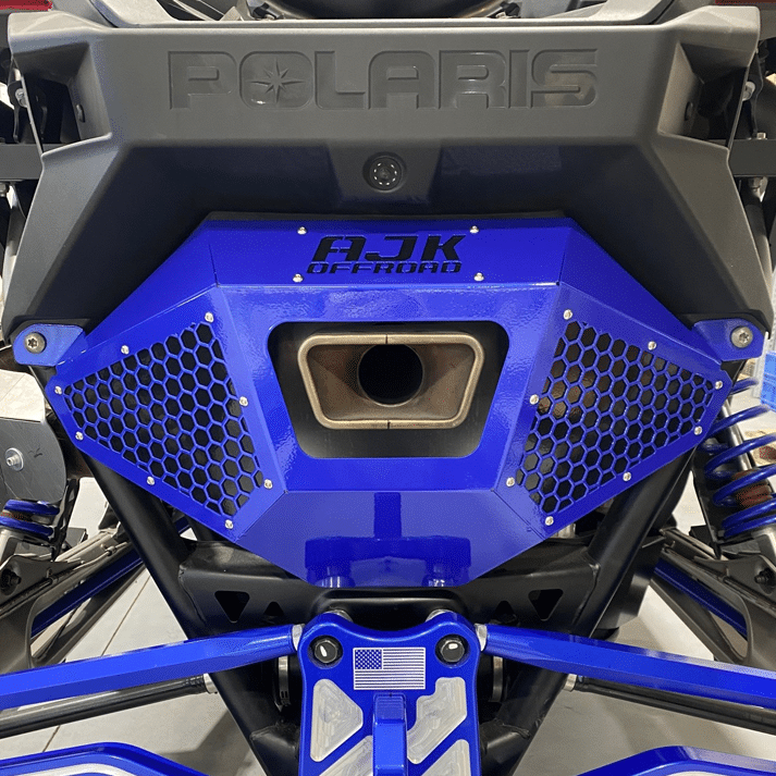 Ajk Offroad Polaris Rzr Pro R Muffler Cover, 2 Tone Meshed
