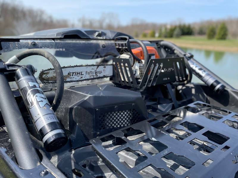 Can-am Maverick X3 Chain Saw Mount, Storage Basket