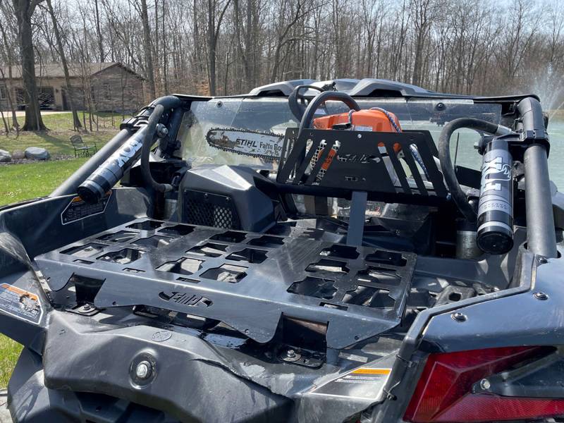 Can-am Maverick X3 Chain Saw Mount, Storage Basket