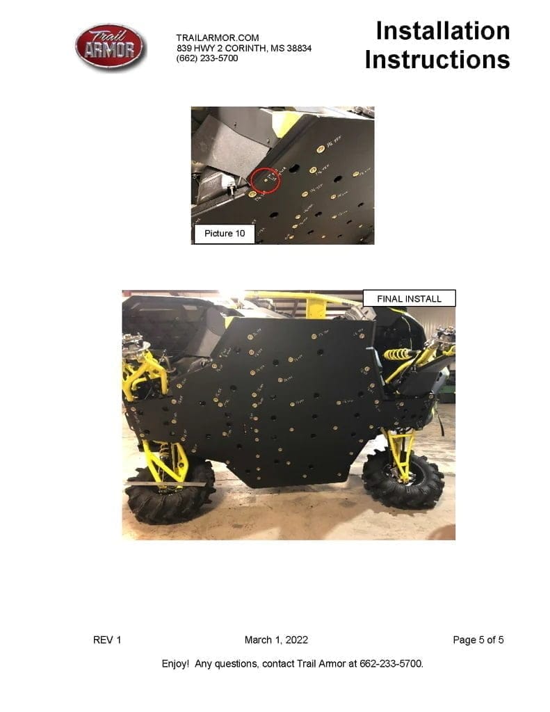 Trail Armor Can-am Defender 6x6 Skid Plate, Full Protection