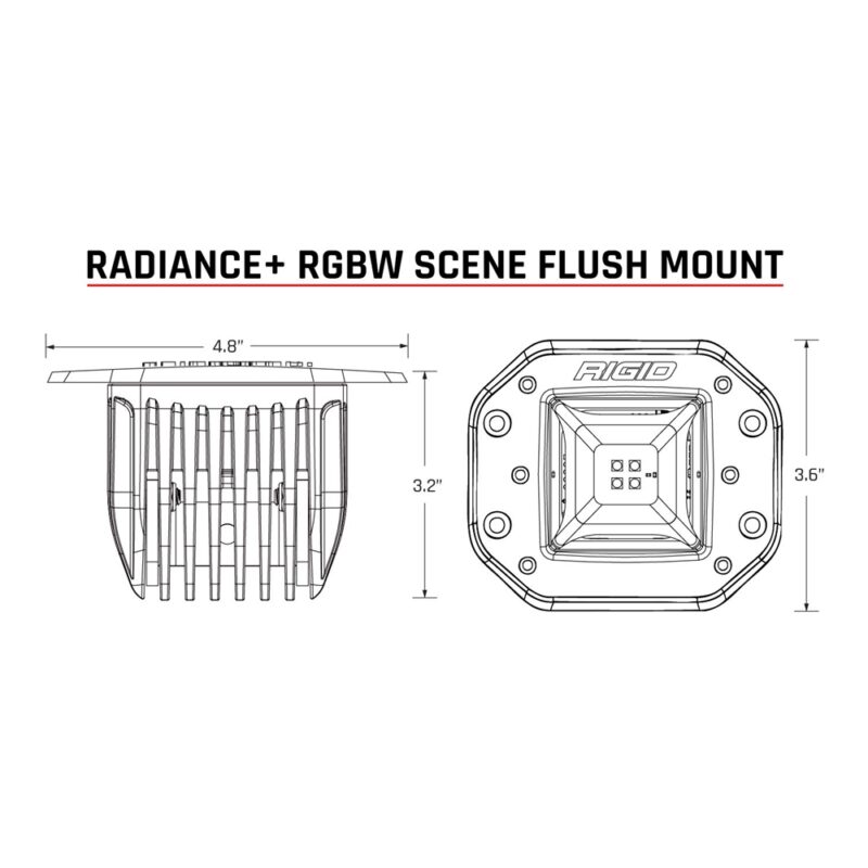Rigid Radiance Flush Pod Lights, Backlit Led