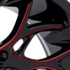 Gloss Black Milled Red